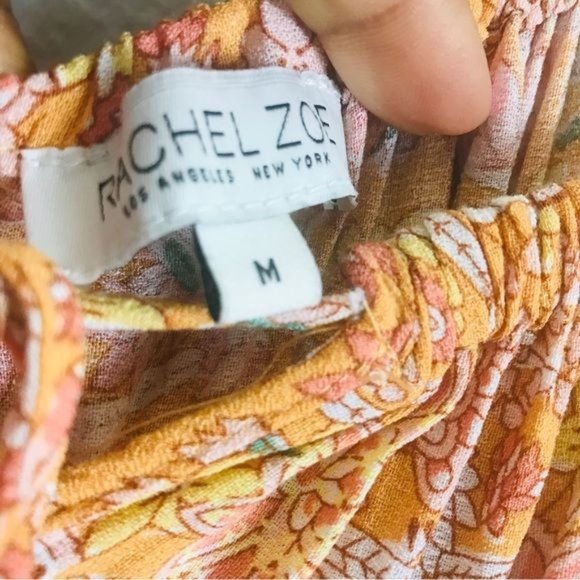 RACHEL ZOE Floral Print Off The Shoulder Drop Waist Dress Size Medium - Picture 6 of 8